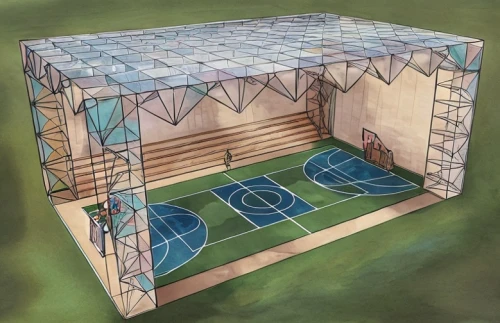 water cube,cubic house,cube stilt houses,cube house,ball cube,isometric,soccer-specific stadium,eco-construction,enclosure,kennel,rubics cube,nonbuilding structure,will free enclosure,dog house frame,soccer field,outdoor structure,the framework,animal containment facility,basketball court,building structure,Landscape,Landscape design,Landscape Plan,Watercolor