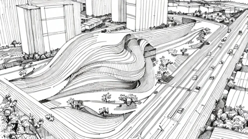 urban development,transport and traffic,urban design,transportation system,high-speed rail,elevated railway,transport hub,smart city,the transportation system,street plan,city highway,transport system,urbanization,maglev,scale model,race track,wireframe graphics,street map,futuristic architecture,hudson yards,Design Sketch,Design Sketch,Hand-drawn Line Art