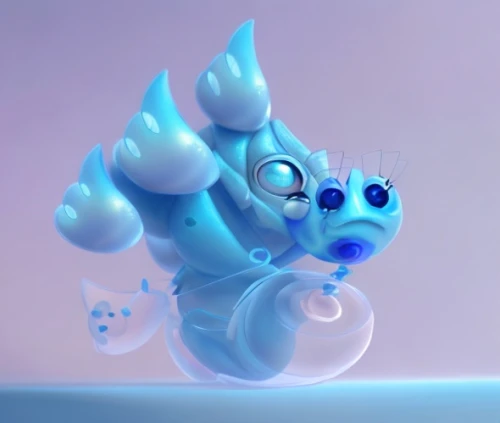 water creature,cuthulu,small bubbles,baby float,bubble mist,ori-pei,stitch,water glace,liquid bubble,ice queen,cat paw mist,milk splash,water splash,3d figure,olaf,icemaker,yeti,ice,soft robot,bubbles,Game&Anime,Pixar 3D,Pixar 3D