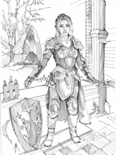 dwarf sundheim,coloring page,half orc,coloring pages,paladin,female warrior,prejmer,joan of arc,dwarf,sterntaler,coloring picture,game drawing,dwarf cookin,vendor,heroic fantasy,line-art,heavy armour,hand-drawn illustration,artemisia,apothecary