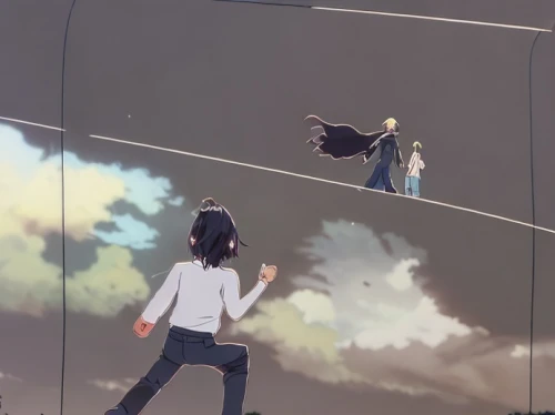 falling,flying heart,panoramical,flying girl,kite climbing,jump,falling objects,2d,flying,jumping,flying seeds,34 meters high,catch,flip (acrobatic),leap,floating,levitating,trampoline,high jump,kite flyer,Common,Common,Japanese Manga