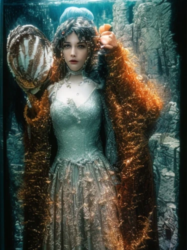 the sea maid,the snow queen,bjork,the carnival of venice,suit of the snow maiden,lillian gish - female,the enchantress,water nymph,faery,white rose snow queen,fairy peacock,under sea,victorian lady,fairy queen,ice queen,fairy tale character,under the sea,fantasy picture,rusalka,fantasy woman,Common,Common,Film