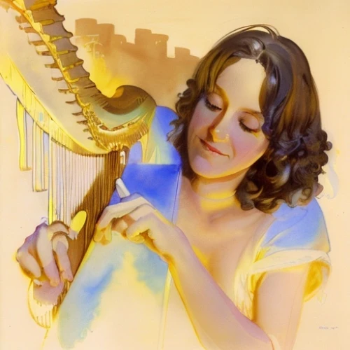 harp player,harpist,angel playing the harp,celtic harp,harp,harp of falcon eastern,melodica,woman playing,harp strings,harp with flowers,musical instrument,panpipe,ancient harp,musician,mouth harp,charango,lyre,serenade,sackbut,drawing trumpet