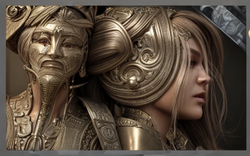 sculpt,retouching,tears bronze,retouch,digital compositing,render,cinema 4d,athena,head ornament,biomechanical,crown render,image manipulation,3d rendered,cosmetic brush,cg artwork,rendering,sculptor,golden mask,gold paint stroke,3d model,Common,Common,Natural