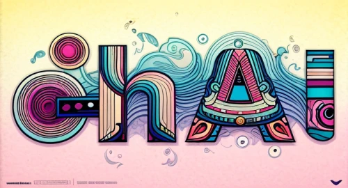 good vibes word art,typography,abstract cartoon art,abstract design,chaise,chromatic,abstract retro,graphically,chaos theory,chime,alphabet letter,dribbble,colorful doodle,graphisms,psychedelic art,chalks,chaos,arabic background,channels,boho art,Calligraphy,Illustration,Psychedelic Illustrations