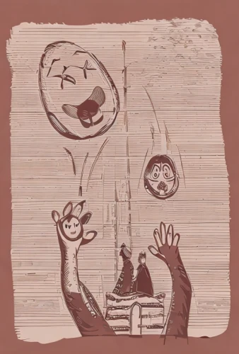 paper ball,handshake icon,string puppet,gas balloon,falling objects,captive balloon,juggler,juggling,balloon envelope,spirit ball,ephemera,orb,post-it note,moonstuck,daruma,helium,puppet theatre,juggling club,clock hands,hand-drawn illustration,Game&Anime,Doodle,Fairy Tales