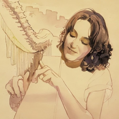 harpist,harp player,angel playing the harp,celtic harp,harp with flowers,harp,panpipe,harp of falcon eastern,melodica,charango,harp strings,mouth harp,autoharp,ancient harp,woman playing,accordionist,accordion player,accordion,drawing trumpet,sackbut