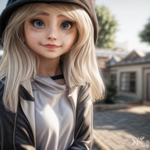 female doll,fashion doll,artist doll,cute cartoon character,anime 3d,model doll,dollfie,3d rendered,fashion dolls,girl doll,blond girl,dress doll,painter doll,doll paola reina,blonde girl,doll's facial features,city ​​portrait,3d render,japanese doll,clay doll,Common,Common,Natural