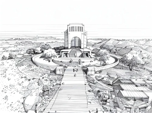 observatory,landscape plan,griffith observatory,street plan,overview,ancient greek temple,greek temple,archidaily,genesis land in jerusalem,kirrarchitecture,acropolis,line drawing,observation tower,temple of poseidon,umayyad palace,bukhara,celsus library,poseidons temple,architect plan,pueblo