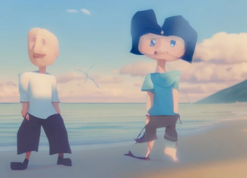the beach pearl,character animation,animated cartoon,beach walk,walk on the beach,animation,beach background,exploration of the sea,island residents,animated,flotsam and jetsam,seaside,beach scenery,beach goers,asterales,seaside country,bob hat,south seas,clay animation,flotsam,Game&Anime,Pixar 3D,Pixar 3D