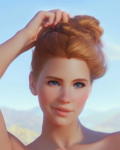 natural cosmetic,elsa,pixie-bob,pompadour,princess anna,rapunzel,moana,cg,tiana,ginger rodgers,updo,cinnamon girl,pocahontas,cosmetic,barbie,merida,summer crown,heidi country,hula,redheads,Game&Anime,Pixar 3D,Pixar 3D