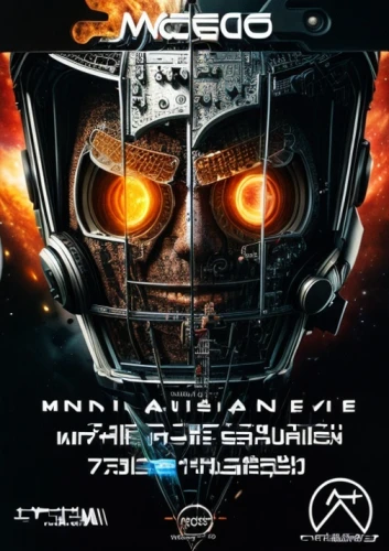 mecha,electronic music,cd cover,robotic,techno,mech,covid-19 mask,flyer,mystikfaces,war machine,biomechanical,flayer music,metal toys,metal rust,if samy wants a bootie metalica,meta logo,music cd,myst,hard mix,machines,Common,Common,Film