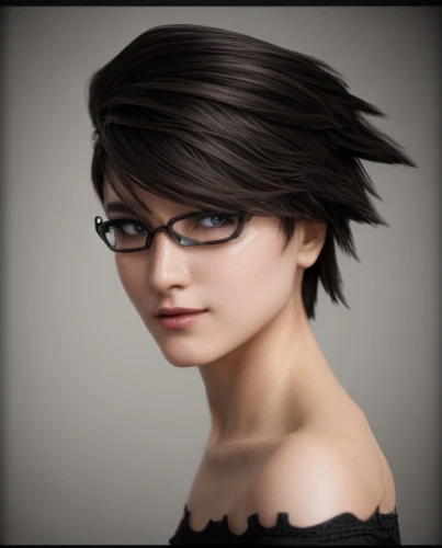 reading glasses,librarian,with glasses,natural cosmetic,lace round frames,glasses,asymmetric cut,eye glass accessory,colorpoint shorthair,fuki,custom portrait,silver framed glasses,cosmetic,glasses penguin,kojima,eye glasses,mari makinami,pixie cut,artificial hair integrations,pixie-bob,Common,Common,Natural