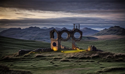 isle of skye,scottish highlands,scottish folly,scotland,lord who rings,isle of mull,celtic cross,stone circles,ring of brodgar,the ruins of the,steam engine,ruined castle,stone henge,fairy chimney,stone circle,orkney island,ghost castle,north of scotland,steam power,celtic queen,Realistic,Landscapes,Medieval