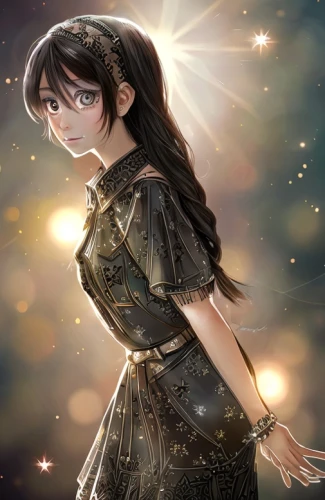 euphonium,celtic queen,himuto,starry sky,vanessa (butterfly),dazzling,celestial,starlight,magical,background images,cg artwork,anime japanese clothing,starry,fantasia,wonder,goddess of justice,mystical portrait of a girl,cosmos wind,falling star,sparkling,Game&Anime,Manga Characters,Darkness