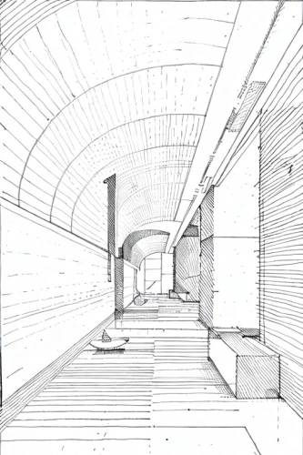 archidaily,hallway space,kirrarchitecture,subway station,school design,corridor,line drawing,frame drawing,daylighting,hallway,house drawing,formwork,3d rendering,architect plan,underpass,sheet drawing,vault,lecture hall,sky space concept,mono-line line art