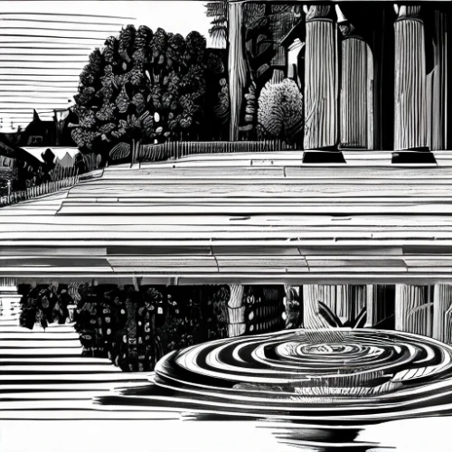 reflecting pool,reflection in water,ripples,panoramical,reflection of the surface of the water,fountains,blackandwhitephotography,water reflection,water mirror,reflections in water,villa borghese,versailles,city fountain,optical illusion,water stairs,water palace,fountainhead,columns,sanssouci,illusion