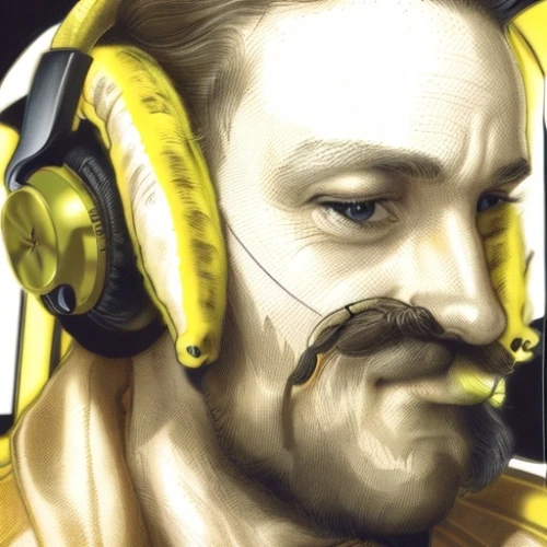 gold paint stroke,twitch icon,edit icon,fan art,moustache,mustache,mustard,the emperor's mustache,dewalt,headset profile,macho,headset,facial hair,pyro,bane,head icon,rainmaker,yellow hammer,lokportrait,drawing bee