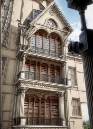 paris balcony,french building,art nouveau,classical architecture,brownstone,3d rendering,wooden facade,doll's house,french windows,old town house,model house,art nouveau design,europe palace,watercolor paris balcony,baroque building,hotel de cluny,facade painting,neoclassical,casa fuster hotel,entablature,Common,Common,Photography