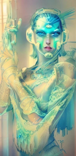 fractalius,digiart,humanoid,3d man,cyberspace,computer art,cyborg,electro,neon body painting,bjork,ice,primitive man,shaman,dimensional,augmented,cgi,woman frog,android,human,astral traveler,Game&Anime,Manga Characters,Peacock