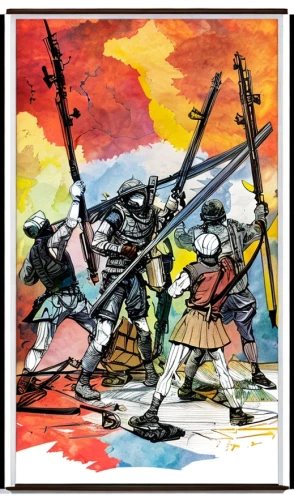 don quixote,nancy crossbows,cool woodblock images,swordsmen,cossacks,glass painting,playmat,watercolor frame,samurai,watercolour frame,skirmish,bagpipes,uilleann pipes,samurai fighter,swords,khokhloma painting,children of war,war,pilgrims,sword fighting