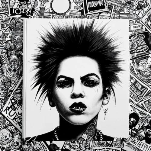 punk design,punk,cool pop art,streampunk,syndrome,art book,pop art style,cd cover,joker,harley,pencil drawings,maxx,labyrinth,comic book,spike,pop art people,gothic portrait,mohawk hairstyle,hatter,pop art,Game&Anime,Doodle,Children's Illustrations
