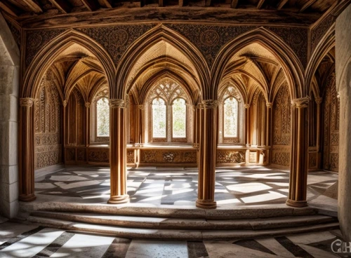 hall of the fallen,medieval architecture,crypt,michel brittany monastery,cloister,gothic architecture,maulbronn monastery,haunted cathedral,abbaye de belloc,empty interior,stained glass windows,dracula's birthplace,quatrefoil,medieval,vaulted ceiling,sepulchre,ornate room,the threshold of the house,alcazar of seville,cathedral,Common,Common,Natural