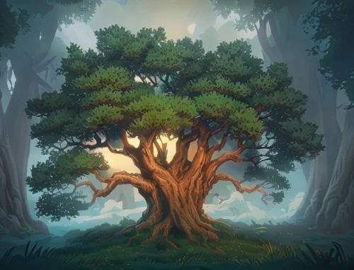 celtic tree,druid grove,forest tree,flourishing tree,magic tree,oak tree,a tree,tree of life,argan tree,elven forest,old tree,forest background,oak,tree,dwarf tree,dragon tree,hokka tree,cartoon video game background,two oaks,the roots of trees,Common,Common,Cartoon