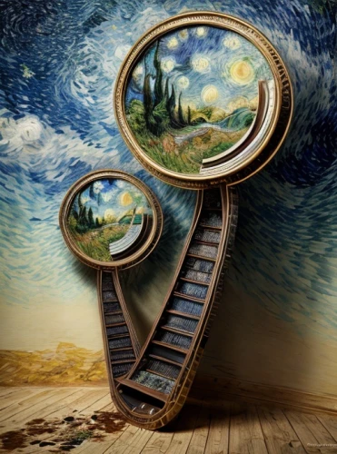 parabolic mirror,time spiral,relativity,surrealism,circular staircase,winding steps,spiral staircase,fractals art,parallel worlds,flow of time,winding staircase,surrealistic,spiral stairs,kinetic art,3d fantasy,imagination,stargate,fantasy art,photo manipulation,wood mirror,Common,Common,Commercial