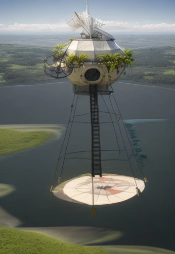 floating island,sky space concept,flying island,dutch windmill,island suspended,floating islands,observation tower,artificial island,artificial islands,windmill,wind turbine,floating stage,solar dish,flying saucer,aerial view umbrella,wind power generator,ufo,wind powered water pump,wind finder,environmental art,Common,Common,Natural