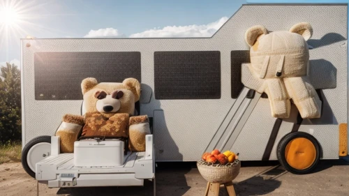 piaggio ape,scandia bear,bear guardian,teddy bear waiting,volkswagen delivery,3d teddy,bear teddy,campervan,nordic bear,horse trailer,moottero vehicle,toy vehicle,nikola,drive-in theater,goldendoodle,fork truck,expedition camping vehicle,teddy-bear,recreational vehicle,autumn camper,Common,Common,Photography