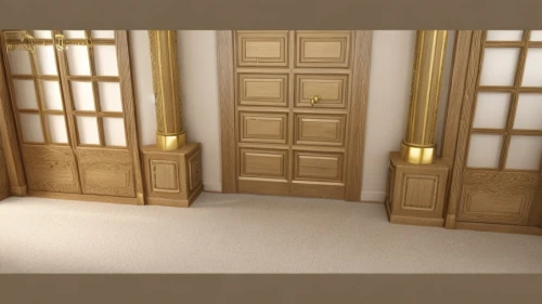 room divider,3d rendering,hinged doors,hallway space,armoire,walk-in closet,3d rendered,seamless texture,3d render,render,japanese-style room,search interior solutions,wooden door,hallway,doors,gold stucco frame,door,door trim,metallic door,home door