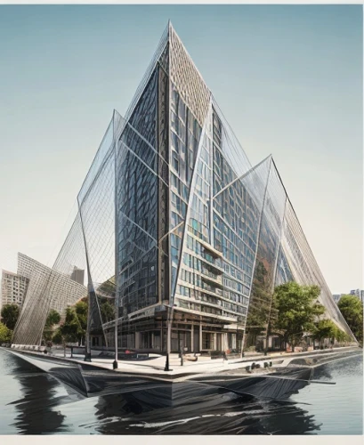 glass facade,glass building,hongdan center,office buildings,autostadt wolfsburg,office building,kirrarchitecture,inlet place,hafencity,new building,glass facades,very large floating structure,water cube,barangaroo,glass pyramid,largest hotel in dubai,futuristic architecture,corporate headquarters,building honeycomb,3d rendering,Architecture,General,Modern,Renaissance Reviva