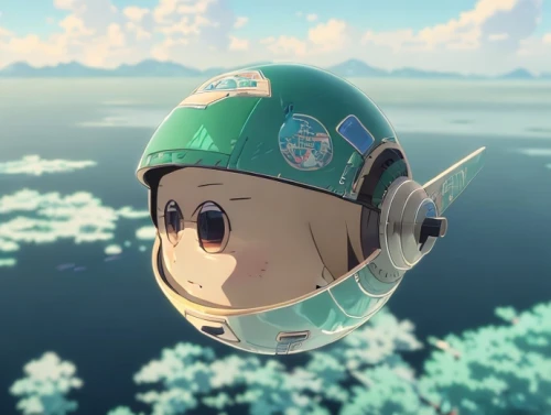 aquanaut,astronaut,diving helmet,diving mask,underwater background,astronaut helmet,diving bell,cosmonaut,exploration of the sea,diver,baby float,studio ghibli,float,spacesuit,explorer,submersible,green bubbles,diving gondola,little planet,underwater,Common,Common,Japanese Manga