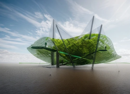 cube stilt houses,solar cell base,futuristic art museum,futuristic architecture,sky space concept,futuristic landscape,alien ship,artificial island,floating islands,very large floating structure,crane vessel (floating),island suspended,offshore wind park,lotus pod,floating huts,floating island,water cube,cubic house,cube sea,artificial islands