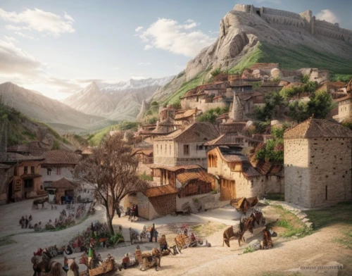 mountain village,mountain settlement,medieval town,alpine village,puy du fou,castelmezzano,meteora,valle d'aosta,medieval,knight village,transylvania,kings landing,valais,moustiers-sainte-marie,medieval market,caucasus,new castle,medieval architecture,südtirol,haute-savoie