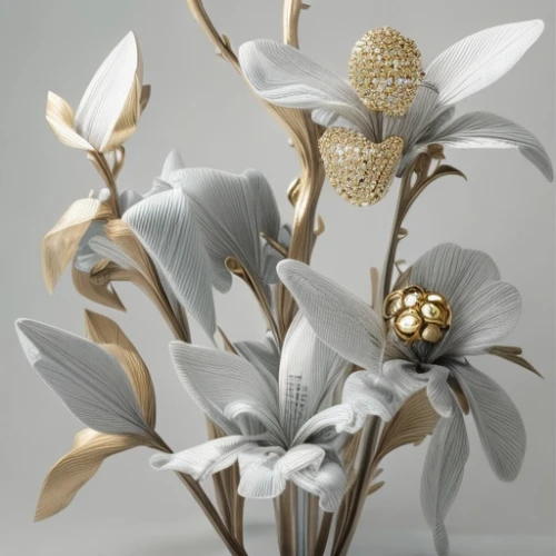 flowers png,gold foil laurel,golden flowers,flower gold,gold flower,artificial flowers,blossom gold foil,decorative flower,ikebana,floral ornament,artificial flower,flower design,flower arrangement lying,gold leaves,ornithogalum,floral composition,white lily,flower arrangement,christmas orchid,paper art,Product Design,Jewelry Design,Europe,Innovative