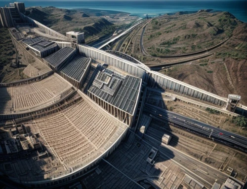 hydroelectricity,hydropower plant,dam,civil engineering,toktogul dam,infrastructure,water power,concrete construction,72 turns on nujiang river,to construct,concrete plant,and power generation,electricity generation,power towers,year of construction 1972-1980,cooling tower,high-speed rail,futuristic architecture,wastewater,34 meters high,Common,Common,Film