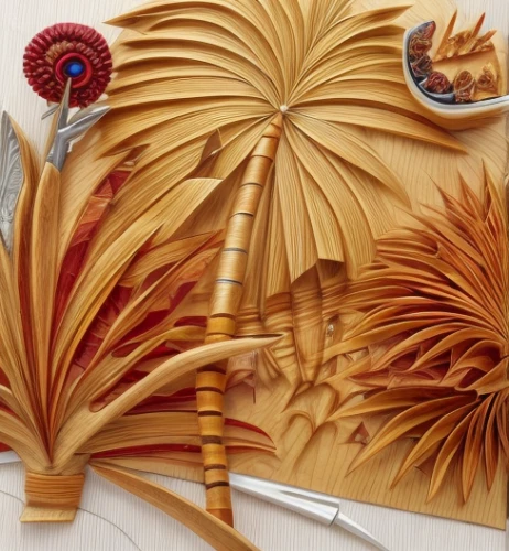 paper art,broken pasta,wooden pencils,fusilli,tagliatelle,quills,wood carving,fresh pasta,bristles,decorative fan,baking tools,paint brushes,strozzapreti,colorful pasta,cooking book cover,eco-friendly cutlery,basket weaving,palm fronds,whisk,spiral binding