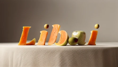 scrabble letters,alphabet letter,food styling,still life photography,wooden letters,alphabet letters,decorative letters,chocolate letter,airbnb logo,typography,marzipan figures,libra,wooden toys,alphabet pasta,tabletop photography,still life with onions,tableware,still life,still-life,bookmark,Realistic,Foods,Cantaloupe