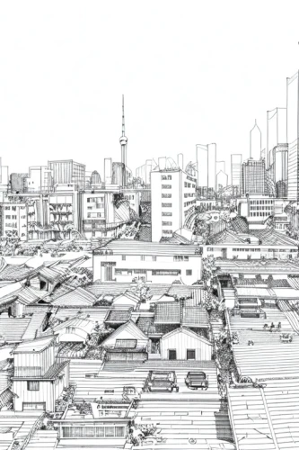 urbanization,tokyo,tokyo city,apgujeong,osaka,shirakami-sanchi,sejong-ro,city buildings,kowloon city,cityscape,shinjuku,destroyed city,urban development,daegu,line drawing,yokohama,asakusa,mono-line line art,city scape,metropolises