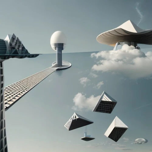 sky space concept,cloud computing,futuristic architecture,cube stilt houses,virtual landscape,futuristic landscape,sci fiction illustration,internet of things,virtual world,cloud play,wireless access point,cloud towers,airships,digital compositing,sky apartment,flying objects,airship,flying object,publish e-book online,skycraper