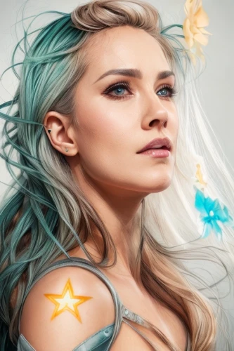 fantasy portrait,digital painting,world digital painting,elsa,digital art,mermaid vectors,vector art,mermaid background,fantasy art,portrait background,boho art,star drawing,vector illustration,fashion vector,digital artwork,pixie,fantasy woman,unicorn art,zodiac sign gemini,zodiac sign libra