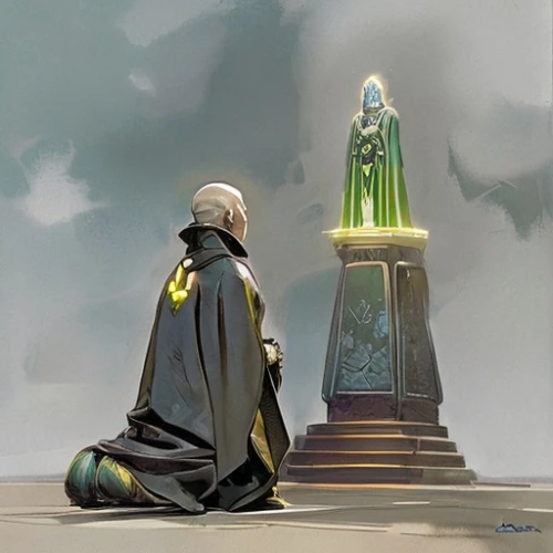 the statue,cloak,boy praying,woman praying,statue,praying woman,the annunciation,man praying,prayer,doctor doom,offering,monks,priest,the abbot of olib,shrine,statues,prophet,high priest,monk,justitia