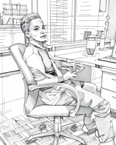 office line art,secretary,office worker,woman sitting,secretary desk,in a working environment,businesswoman,business woman,bussiness woman,girl at the computer,office chair,receptionist,girl sitting,office,working space,office desk,girl studying,work from home,work at home,coloring page