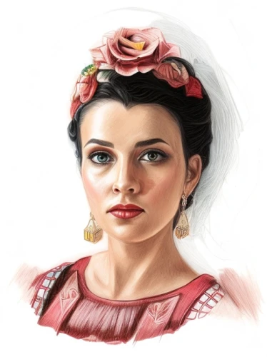 frida,adelita,miss circassian,folk costume,russian folk style,princess sofia,sibiu,tasmiarka,rosella,khokhloma painting,digital painting,traditional costume,romanian,girl portrait,victorian lady,portuguese,dulzaina,celtic queen,woman portrait,paloma