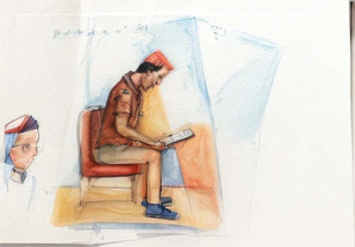 watercolor sketch,man on a bench,watercolour frame,waiting room,watercolour,sketchbook,watercolor paris shops,watercolor paper,watercolor frame,color pencil,watercolors,watercolor shops,watercolor,watercolor painting,elderly man,woman sitting,men sitting,watercolor cafe,knit cap,caricaturist