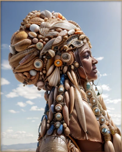 indian headdress,headdress,afar tribe,prayer beads,shamanism,nomadic people,war bonnet,samburu,feather headdress,shamanic,tribal chief,anmatjere women,mexican hat,headpiece,american indian,basotho,african woman,indigenous culture,aborigine,adornments,Realistic,Jewelry,Earthy