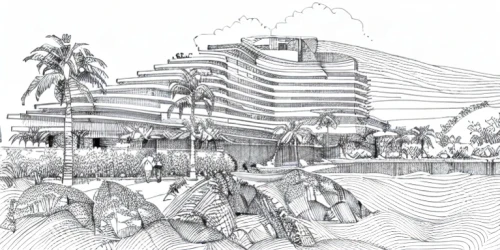 pan pacific hotel,hotel riviera,the hotel beach,hotel nacional,hotel complex,resort,jumeirah beach hotel,hyatt hotel,acapulco,qiblatain,seaside resort,diamond lagoon,las olas suites,beach resort,eco hotel,iberostar,hand-drawn illustration,hotel barcelona city and coast,waikiki beach,artificial island,Design Sketch,Design Sketch,Fine Line Art