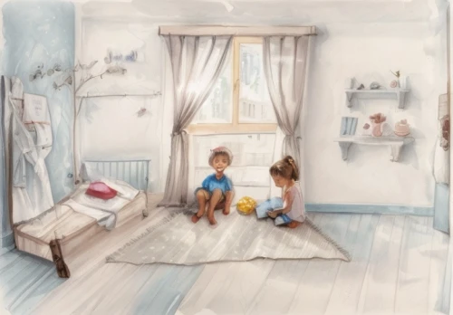 the little girl's room,children's bedroom,children's room,baby room,kids room,boy's room picture,watercolor baby items,room newborn,children's interior,child's diary,children drawing,cd cover,a collection of short stories for children,blue pillow,nursery decoration,digiscrap,dolls houses,little boy and girl,blue room,doll's house